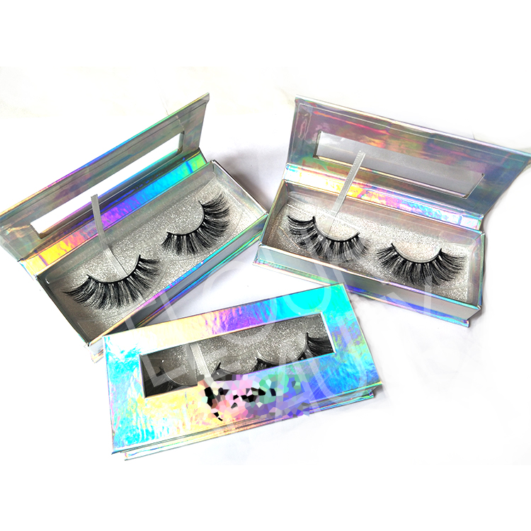 Russian volume double 3D layer faux mink eyelashes vendors China EL27